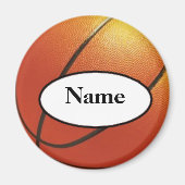 basketbal met jouw naam erop magneet (Voorkant)