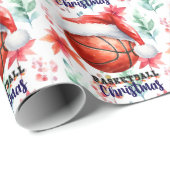 Basketbal met kerstmuts voor Kerstmis Cadeaupapier (Rol Hoek)