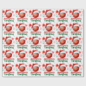 Basketbal met kerstmuts voor Kerstmis Cadeaupapier (Vlak)