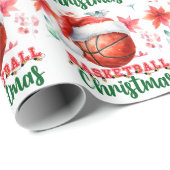 Basketbal met kerstmuts voor Kerstmis Cadeaupapier (Rol Hoek)