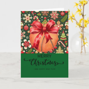 Basketbal met kerstthema voor de speler kaart