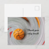 Basketbal met liefde op het veld bedankt briefkaart (Voorkant / Achterkant)