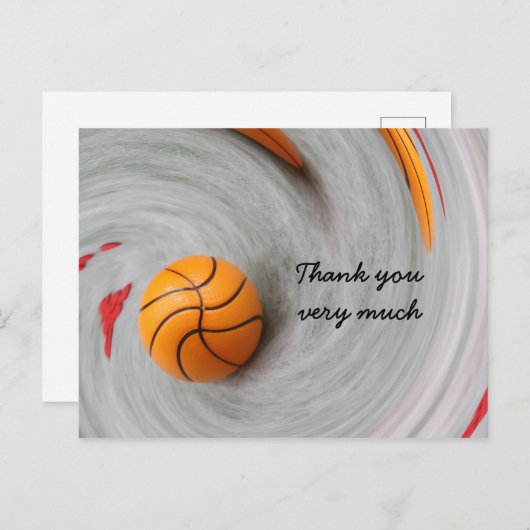 Basketbal met liefde op het veld bedankt briefkaart (Voorkant / Achterkant)