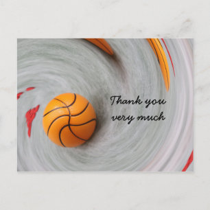 Basketbal met liefde op het veld bedankt briefkaart
