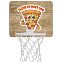 Basketbal met pizza.