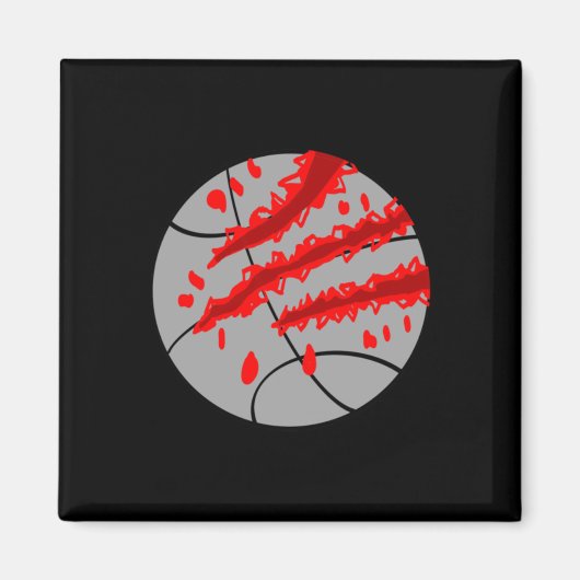 Basketbal met rode klauw magneet (Voorkant)