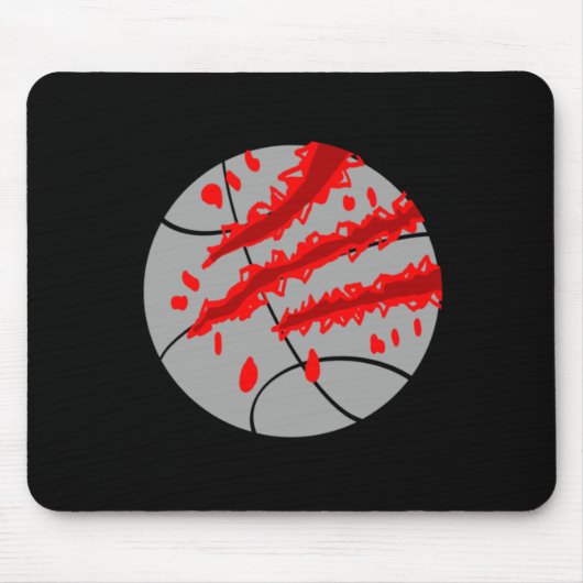 Basketbal Met Rode Klauw Muismat (Voorkant)