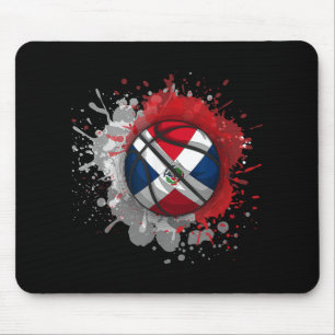 Basketbal met vlag van de Dominicaanse Republiek Muismat