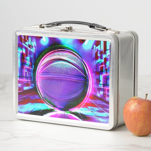 Basketbal metalen lunchbox (In situ)