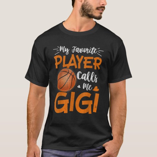 Basketbal Mijn favoriete speler noemt me Gigi T-shirt (Voorkant)