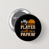 Basketbal Mijn favoriete speler noemt me Papaw Ronde Button 5,7 Cm (Voorkant /achterkant)