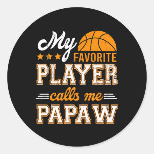 Basketbal Mijn favoriete speler noemt me Papaw Ronde Sticker