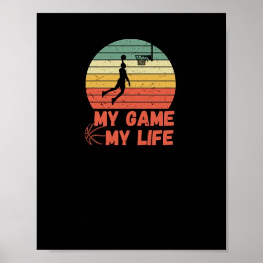 Basketbal mijn spel mijn leven poster (Voorkant)