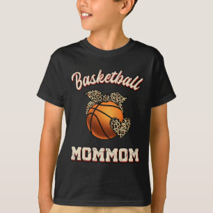 Basketbal Moeder Bandana Leopard Hart Fans Moeder T-shirt