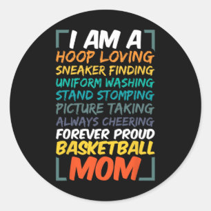Basketbal Moeder Coach Vrouw Leuk Trots Team Spele Ronde Sticker
