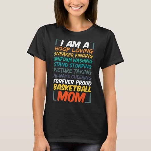 Basketbal Moeder Coach Vrouw Leuk Trots Team Spele T-shirt (Voorkant)