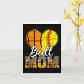 Basketbal Moeder Hart Softbal Mama Luipaard Moeder Kaart (Gele Bloem)