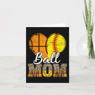 Basketbal Moeder Hart Softbal Mama Luipaard Moeder Kaart