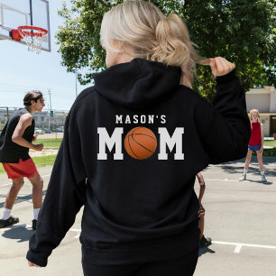 Basketbal Moeder Kind Naam Ouder Zwart Hoodie