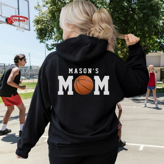 Basketbal Moeder Kind Naam Ouder Zwart Hoodie