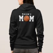 Basketbal Moeder Kind Naam Ouder Zwart Hoodie (Achterkant)