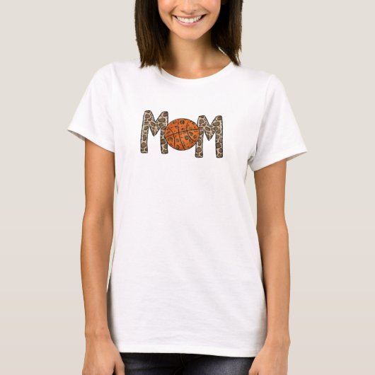 Basketbal Moeder Leopard Shirt Leuke Custom (Voorkant)