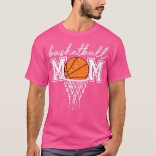 Basketbal moeder luipaard basketbal hoepel net t-shirt