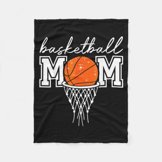 Basketbal Moeder Luipaard Basketbal Ring Net Spel Fleece Deken (Voorkant)