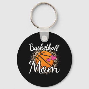 Basketbal Moeder Luipaard Print Basketbal Vrouwen Sleutelhanger