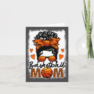 Basketbal Moeder Luipaard Rommelige Knot Wedstrijd Kaart