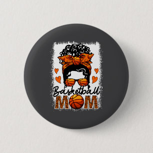 Basketbal Moeder Luipaard Rommelige Knot Wedstrijd Ronde Button 5,7 Cm