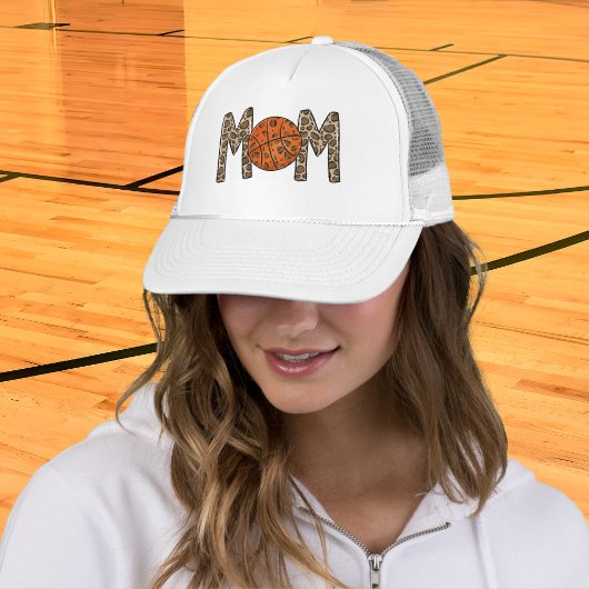 Basketbal Moeder Luipaardprint Trucker Pet