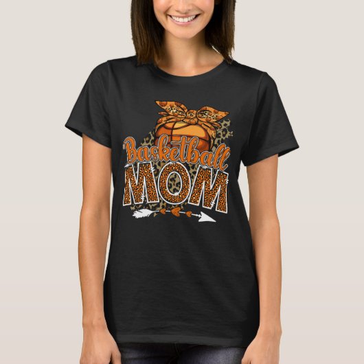 Basketbal Moeder Mama Moederdag Leopard Sport Mam T-shirt (Voorkant)