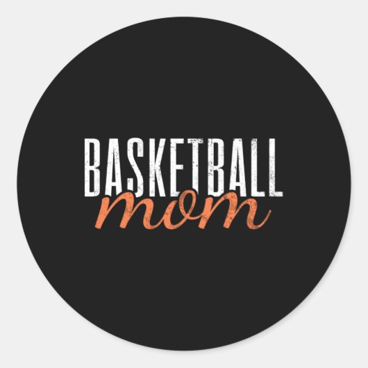 Basketbal Moeder Mama Ronde Sticker (Voorkant)