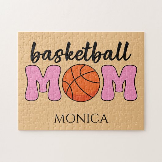 Basketbal Moeder Moederdag Personaliseren Legpuzzel (Horizontaal)