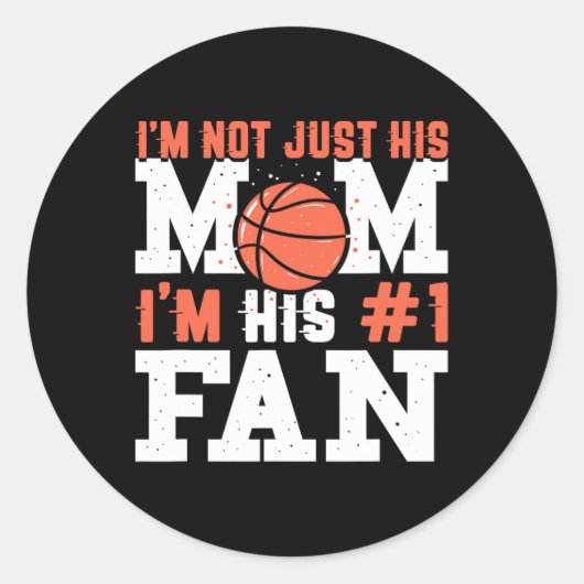Basketbal Moeder Nummer 1 Fan - Basketbal Moeder Ronde Sticker (Voorkant)