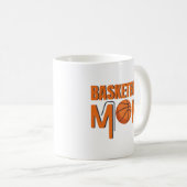 Basketbal moeder Oranje bal Sport Fan Koffiemok (Voorkant rechts)
