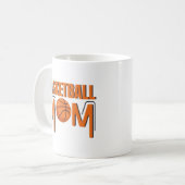 Basketbal moeder Oranje bal Sport Fan Koffiemok (Voorkant links)