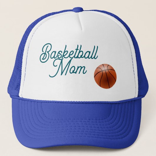 Basketbal Moeder Pet Blauw en Wit (Voorkant)