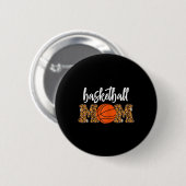 Basketbal moeder Schattigee Leopard Basketbal Cade Ronde Button 5,7 Cm (Voorkant /achterkant)