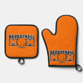 Basketbal Moeder Screwball Graphics Ovenwant & Pannenlap Set (Voorkant)