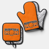 Basketbal Moeder Screwball Graphics Ovenwant & Pannenlap Set (Voorkant / Achterkant)
