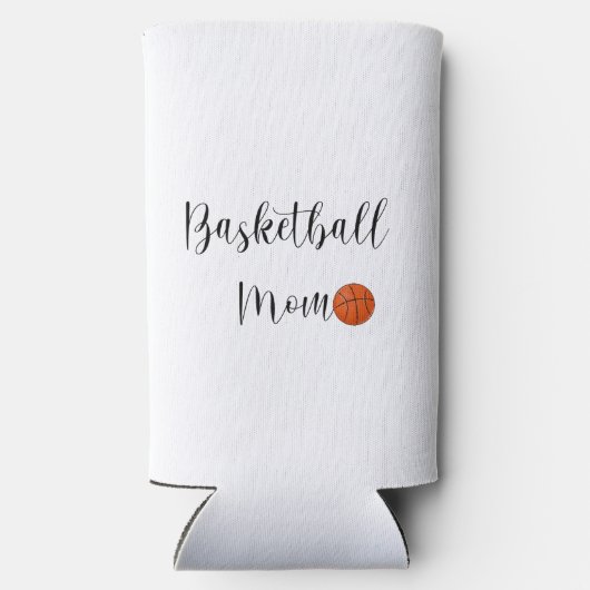 Basketbal Moeder Script Shirt Schattig Seltzer Blikjeskoeler (Achterkant)