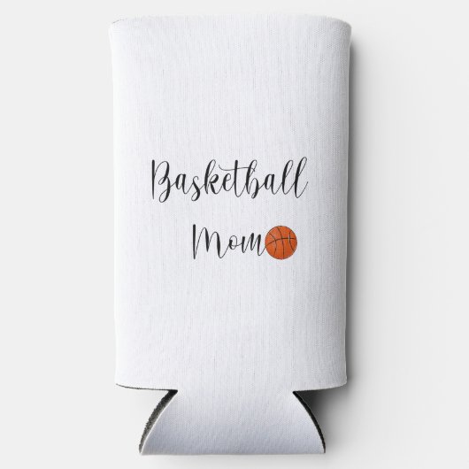 Basketbal Moeder Script Shirt Schattig Seltzer Blikjeskoeler (Voorkant)