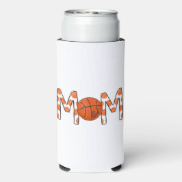 Basketbal moeder Sinaasappel Polka Dot Hart Seltzer Blikjeskoeler