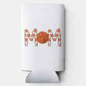 Basketbal moeder Sinaasappel Polka Dot Hart Seltzer Blikjeskoeler (Achterkant)