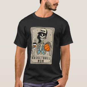 Basketbal Moeder Skelet Vintage Tarotkaart Grappig T-shirt