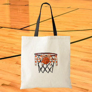 Basketbal Moeder Stippen Persoonlijke Naam Tote Bag