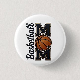 Basketbal Moeder Varsity Stijl Goud Sport Team Spi Ronde Button 3,2 Cm