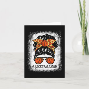 Basketbal Moeder Wanordelijke Knot Haar Speler Moe Kaart
